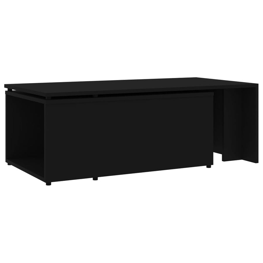 Salontafel 150x50x35 cm bewerkt hout zwart Zwart