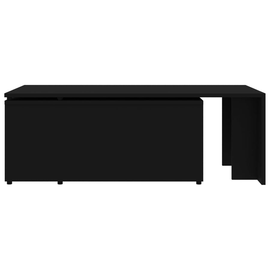 Salontafel 150x50x35 cm bewerkt hout zwart Zwart