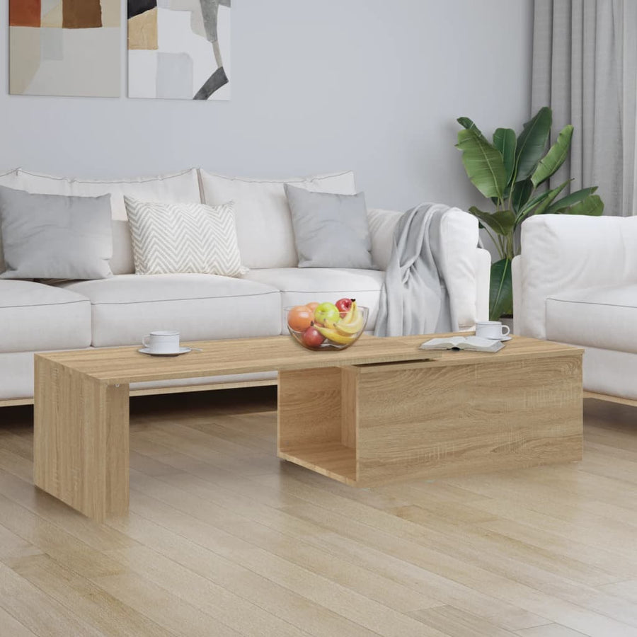 Salontafel 150x50x35 cm bewerkt hout sonoma eikenkleurig Sonoma eiken