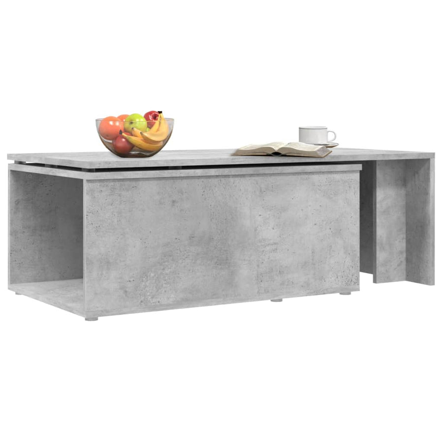 Salontafel 150x50x35 cm bewerkt hout betongrijs Betongrijs
