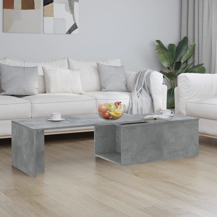 Salontafel 150x50x35 cm bewerkt hout betongrijs Betongrijs