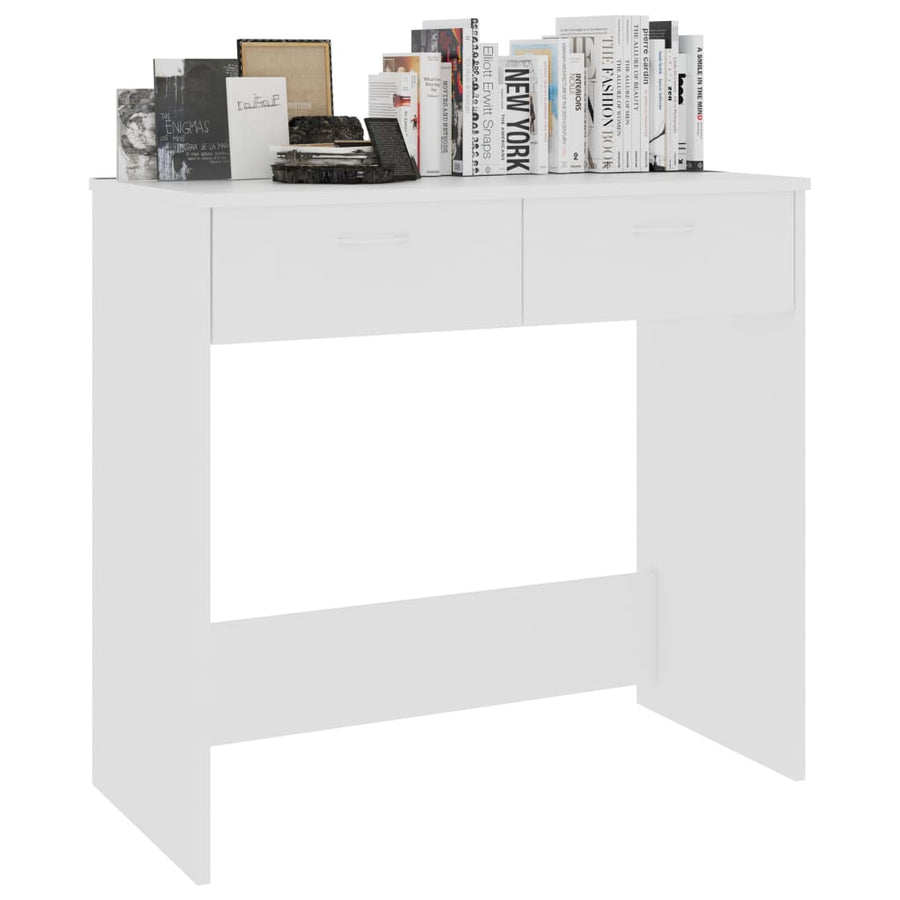Bureau 80x40x75 cm bewerkt hout wit Wit