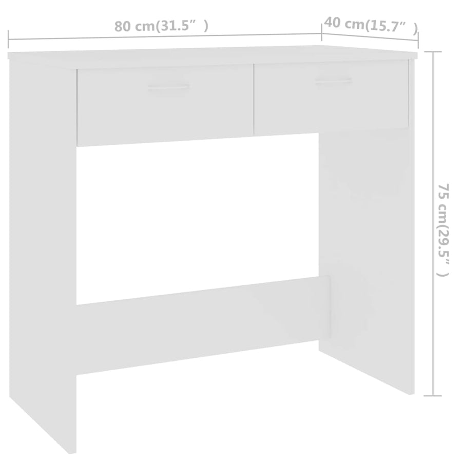 Bureau 80x40x75 cm bewerkt hout wit Wit