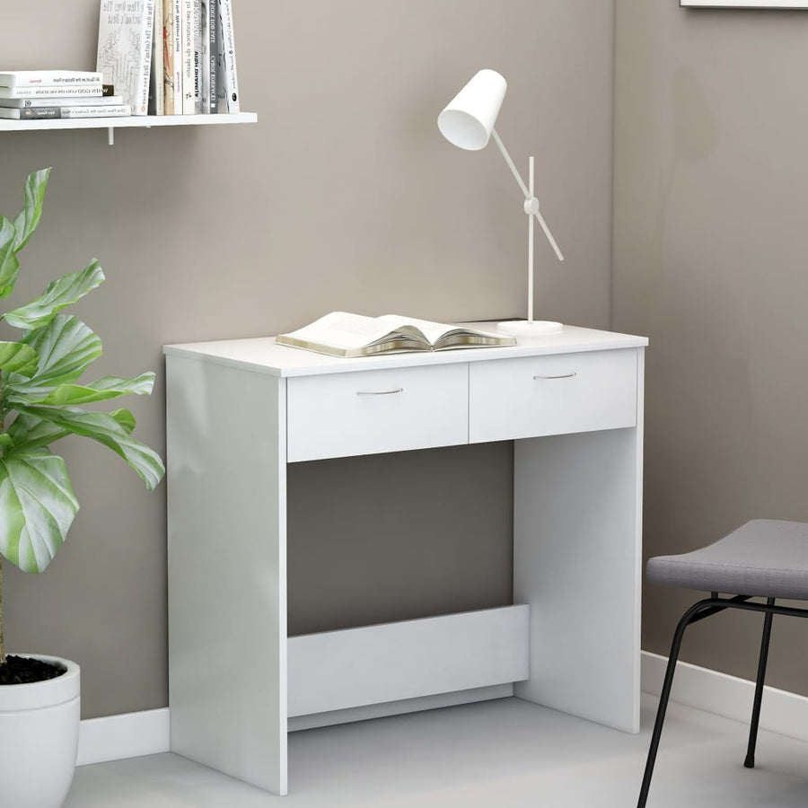 Bureau 80x40x75 cm bewerkt hout wit Wit