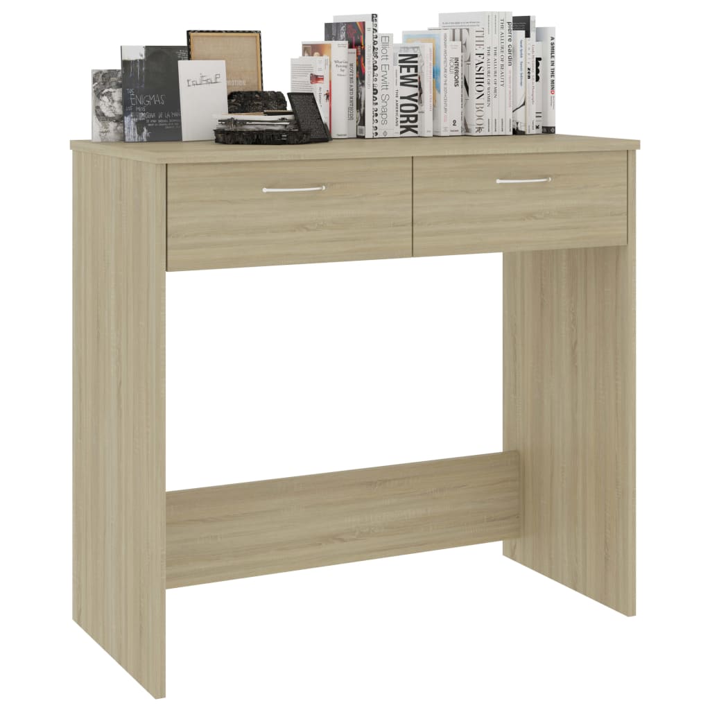 Bureau 80X40X75 Cm Bewerkt Hout Kleurig Sonoma eiken