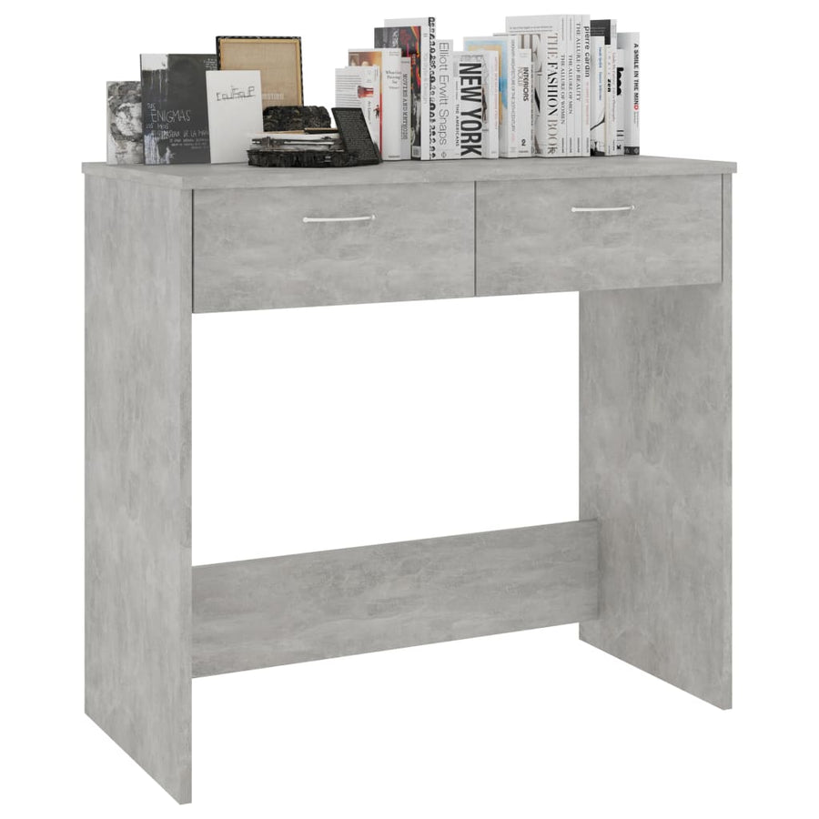 Bureau 80X40X75 Cm Bewerkt Hout Betongrijs