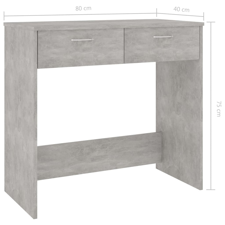 Bureau 80X40X75 Cm Bewerkt Hout Betongrijs