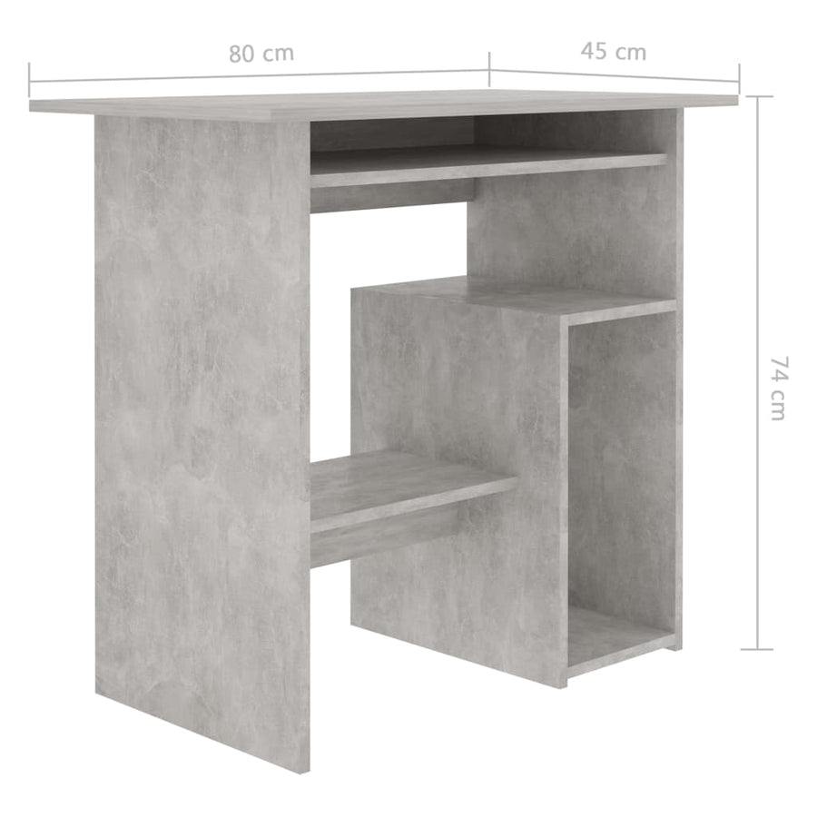 Bureau 80X45X74 Cm Spaanplaat Betongrijs