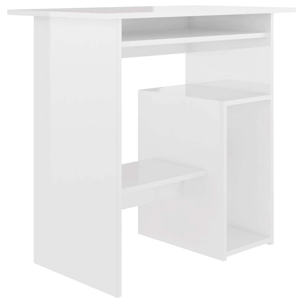 Bureau 80x45x74 cm spaanplaat hoogglans wit Hoogglans wit
