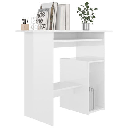 Bureau 80x45x74 cm spaanplaat hoogglans wit Hoogglans wit