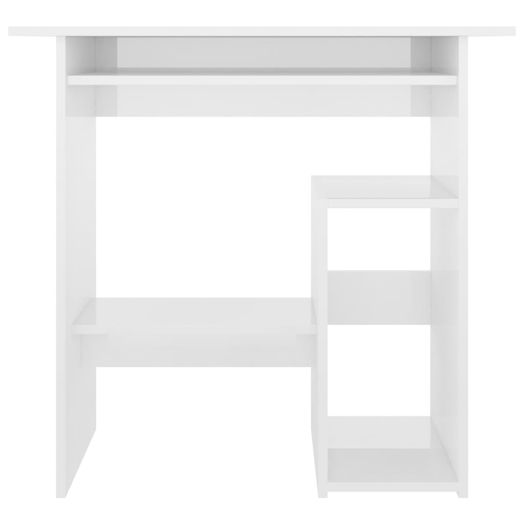 Bureau 80x45x74 cm spaanplaat hoogglans wit Hoogglans wit