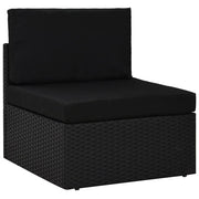 Middenbank poly rattan zwart 58,5x65,5x52 cm