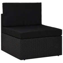 Middenbank sectioneel poly rattan zwart