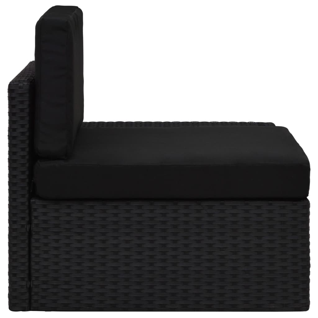 Hoekbank Met Linkerarmleuning Sectioneel Poly Rattan Zwart Hoekbank (linkerarmleuning)