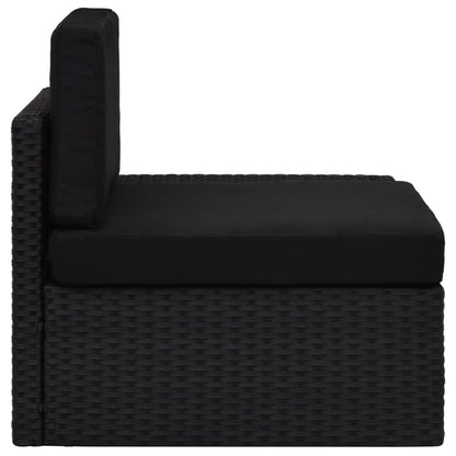 Hoekbank Met Linkerarmleuning Sectioneel Poly Rattan Zwart Hoekbank (linkerarmleuning)