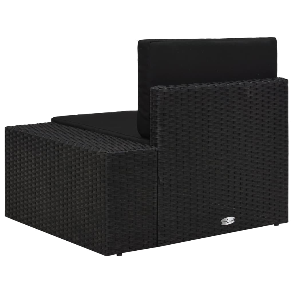 Hoekbank Met Linkerarmleuning Sectioneel Poly Rattan Zwart Hoekbank (linkerarmleuning)