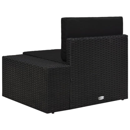 Hoekbank Met Linkerarmleuning Sectioneel Poly Rattan Zwart Hoekbank (linkerarmleuning)