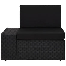 Hoekbank met rechterarmleuning sectioneel poly rattan zwart