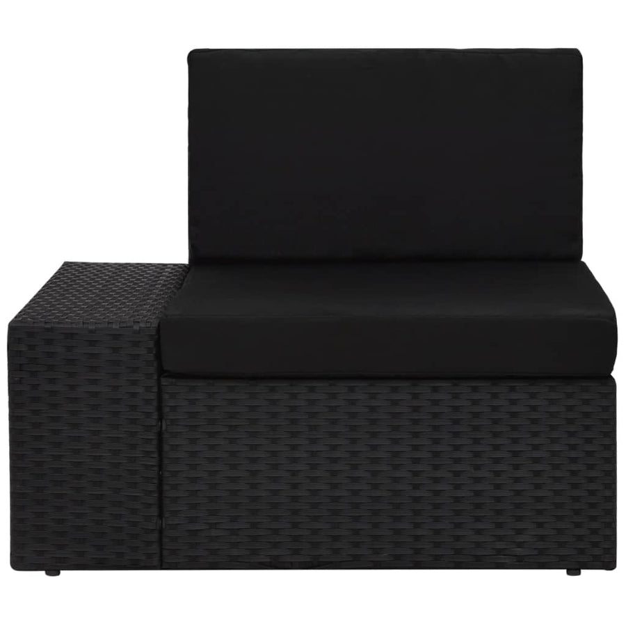 Hoekbank met rechterarmleuning sectioneel poly rattan zwart