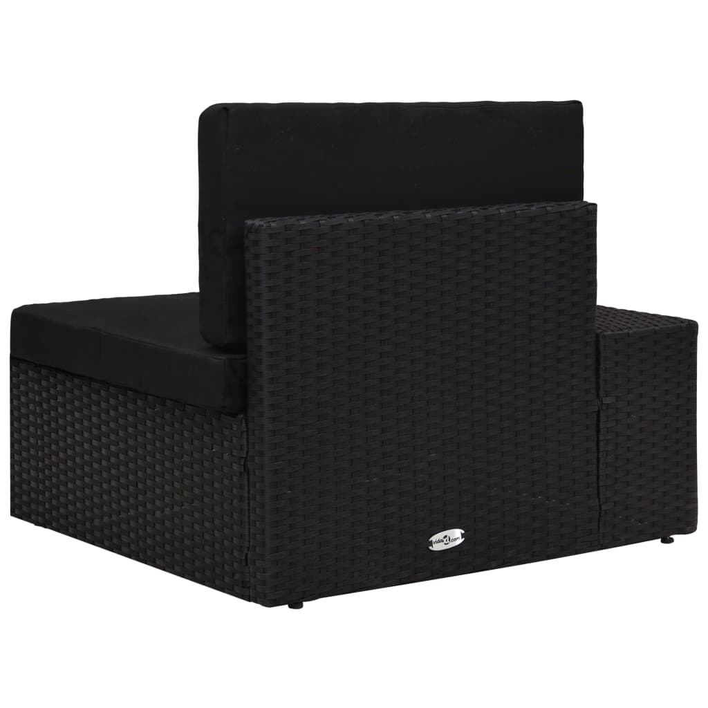 Hoekbank met rechterarmleuning sectioneel poly rattan zwart