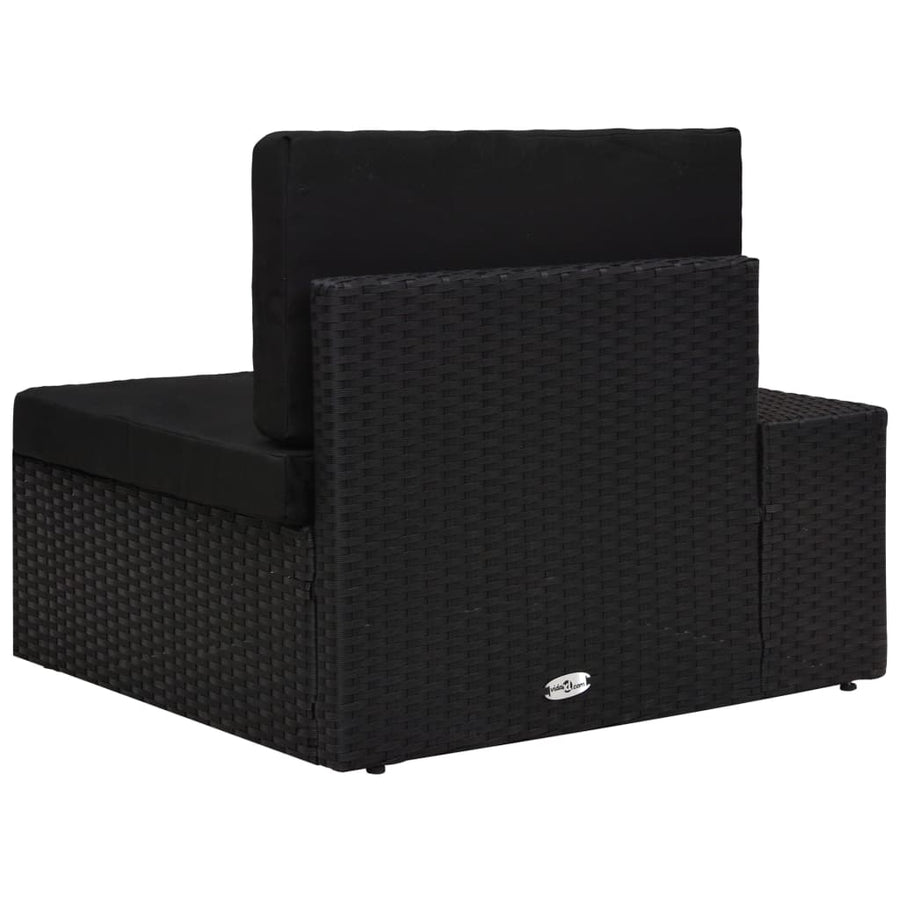 Hoekbank met rechterarmleuning sectioneel poly rattan zwart