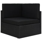 Hoekbank poly rattan zwart 65,5x65,5x52 cm