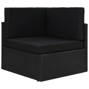 Hoekbank poly rattan zwart 65,5x65,5x52 cm
