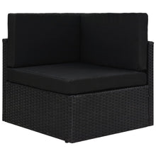 Hoekbank sectioneel poly rattan zwart