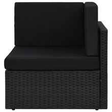 Hoekbank sectioneel poly rattan zwart