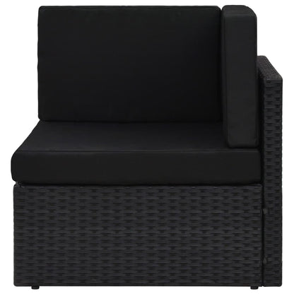 Hoekbank sectioneel poly rattan zwart