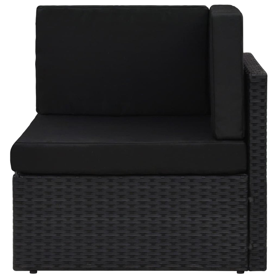 Hoekbank sectioneel poly rattan zwart