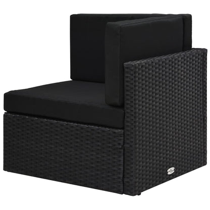 Hoekbank sectioneel poly rattan zwart
