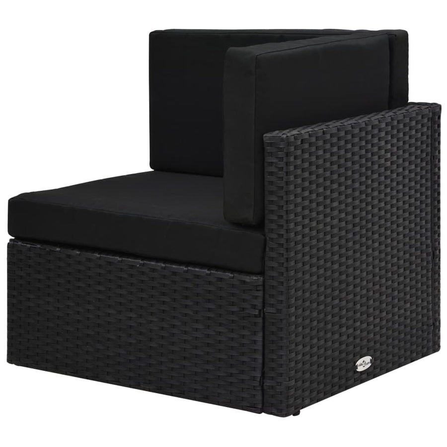 Hoekbank sectioneel poly rattan zwart