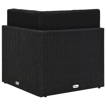 Hoekbank sectioneel poly rattan zwart