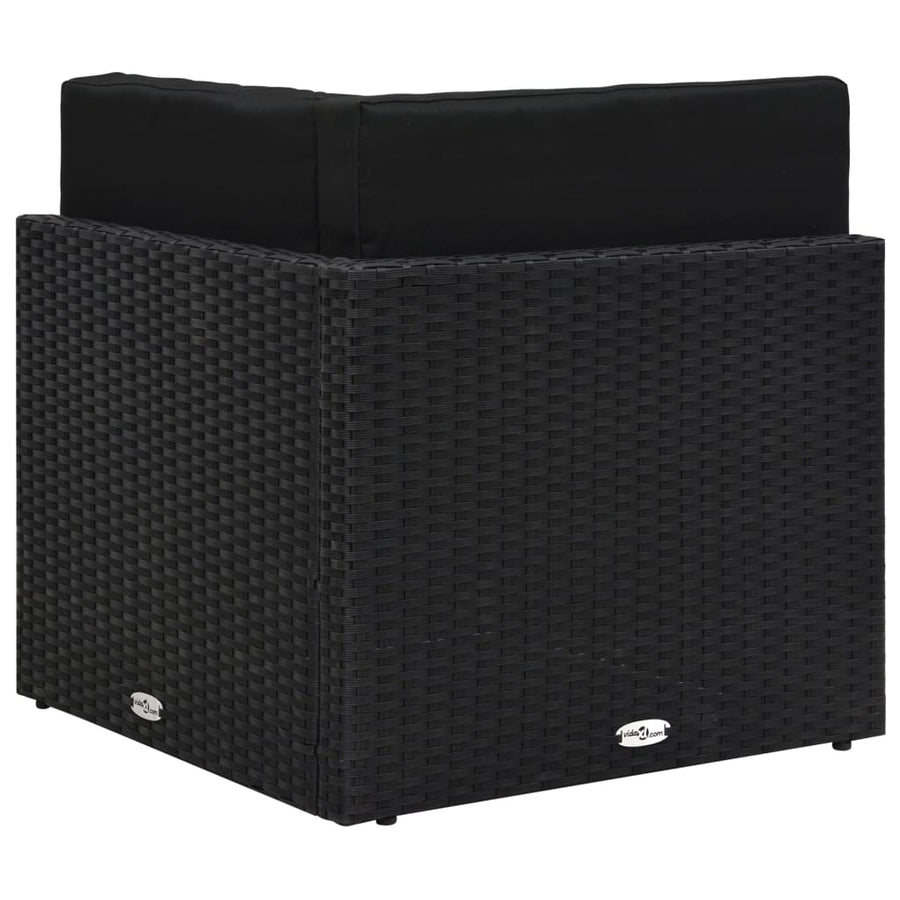 Hoekbank sectioneel poly rattan zwart