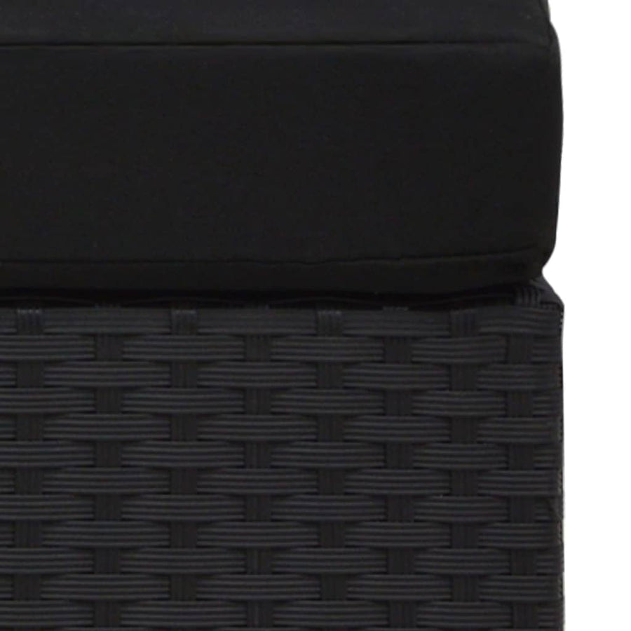 Hoekbank sectioneel poly rattan zwart