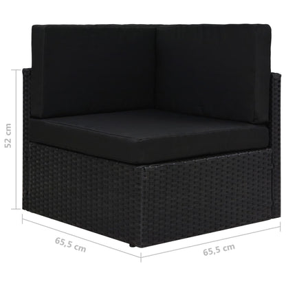 Hoekbank sectioneel poly rattan zwart