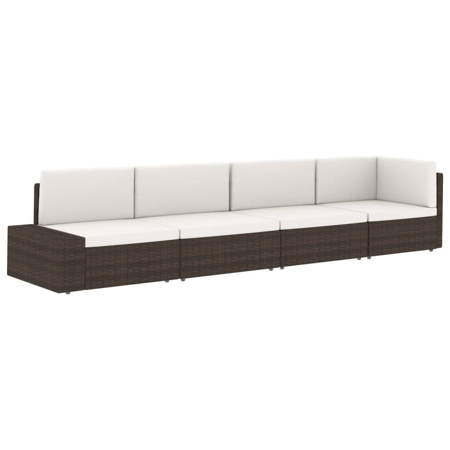 Hoekbank sectioneel poly rattan zwart