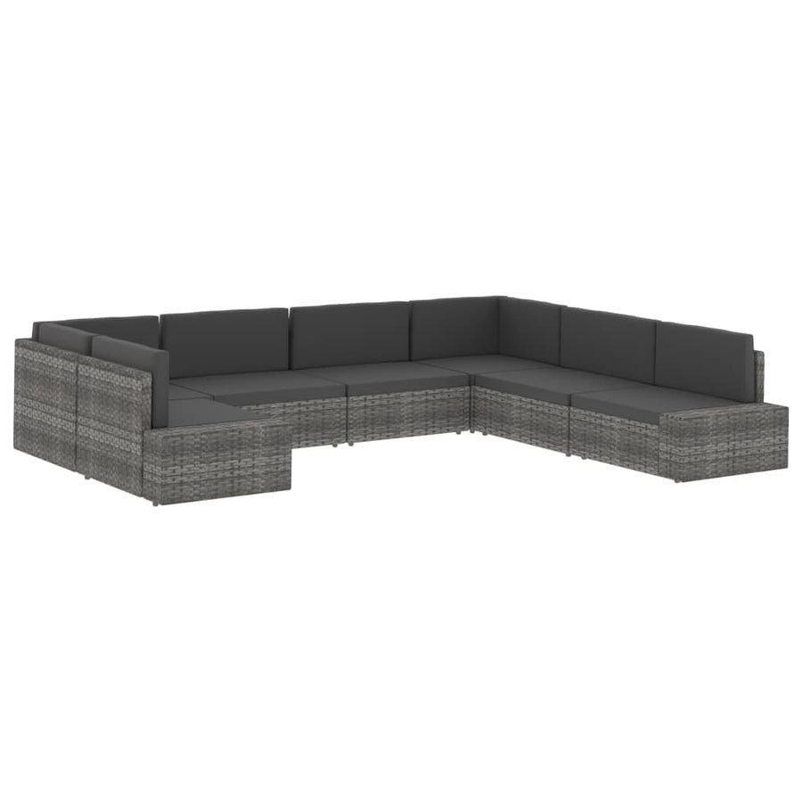 Hoekbank sectioneel poly rattan zwart