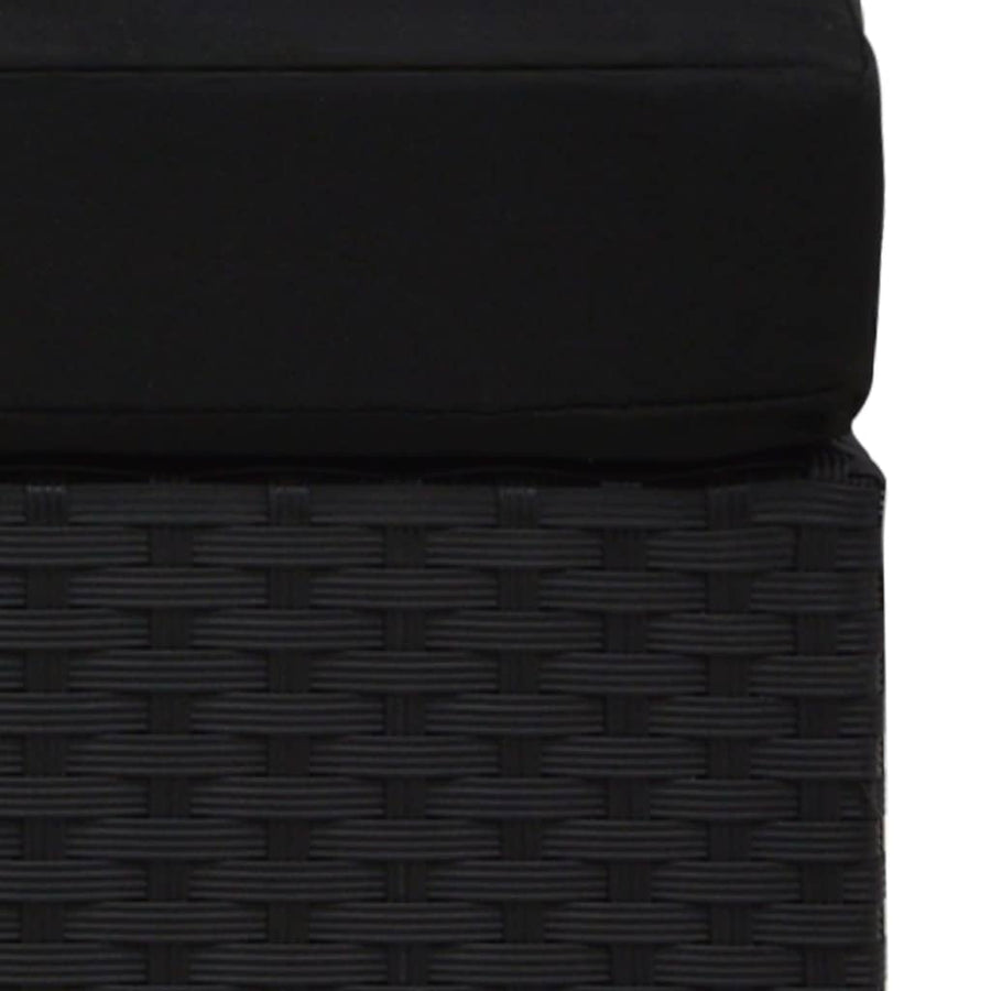 2-Delige Loungeset Poly Rattan Zwart Middenbank + salontafel