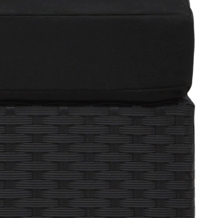 Tweezitsbank Sectioneel Poly Rattan Zwart 2 x middenbanken
