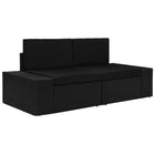 Sectionele bank poly rattan zwart