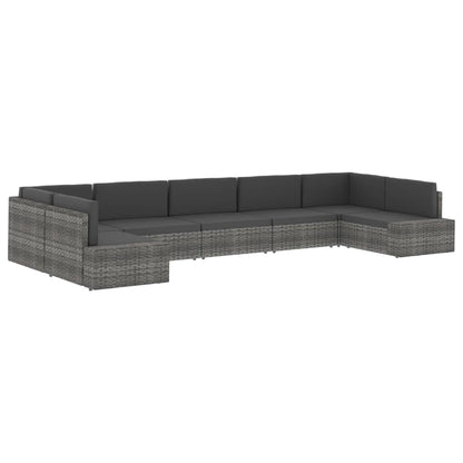 Tweezitsbank Sectioneel Poly Rattan Zwart Hoekbank (linkerarmleuning) + hoekbank (rechterarmleuning)
