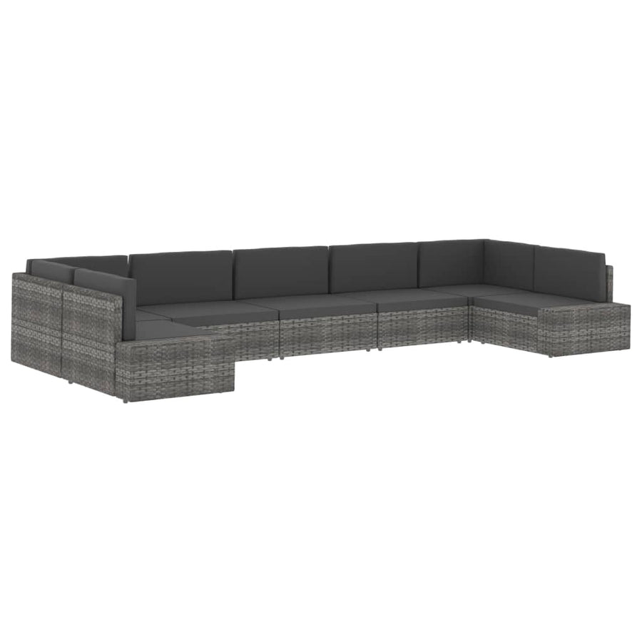 Tweezitsbank Sectioneel Poly Rattan Zwart Hoekbank (linkerarmleuning) + hoekbank (rechterarmleuning)