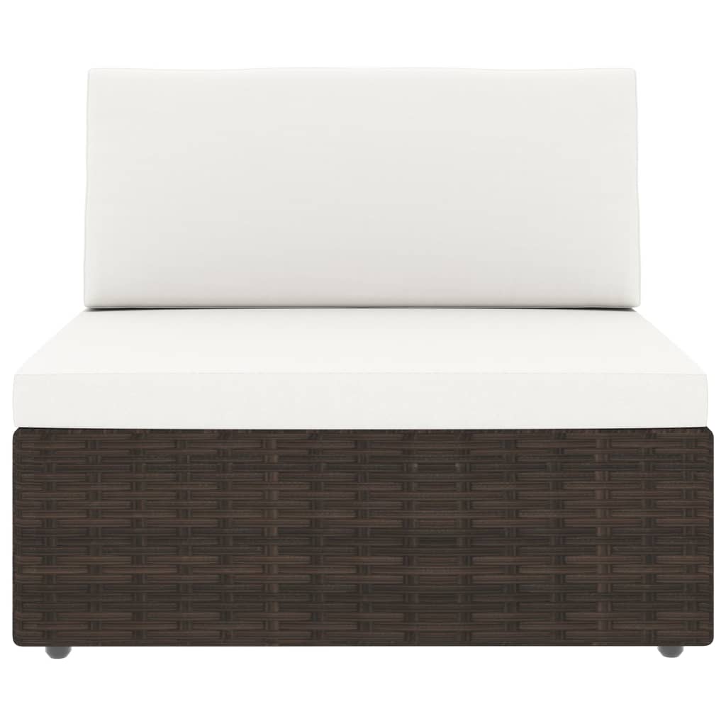 2-Delige Loungeset Poly Rattan Bruin Middenbank + salontafel