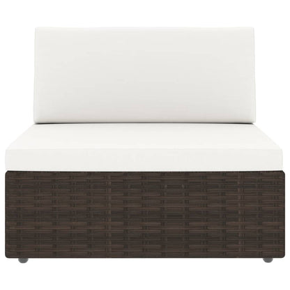 2-Delige Loungeset Poly Rattan Bruin Middenbank + salontafel