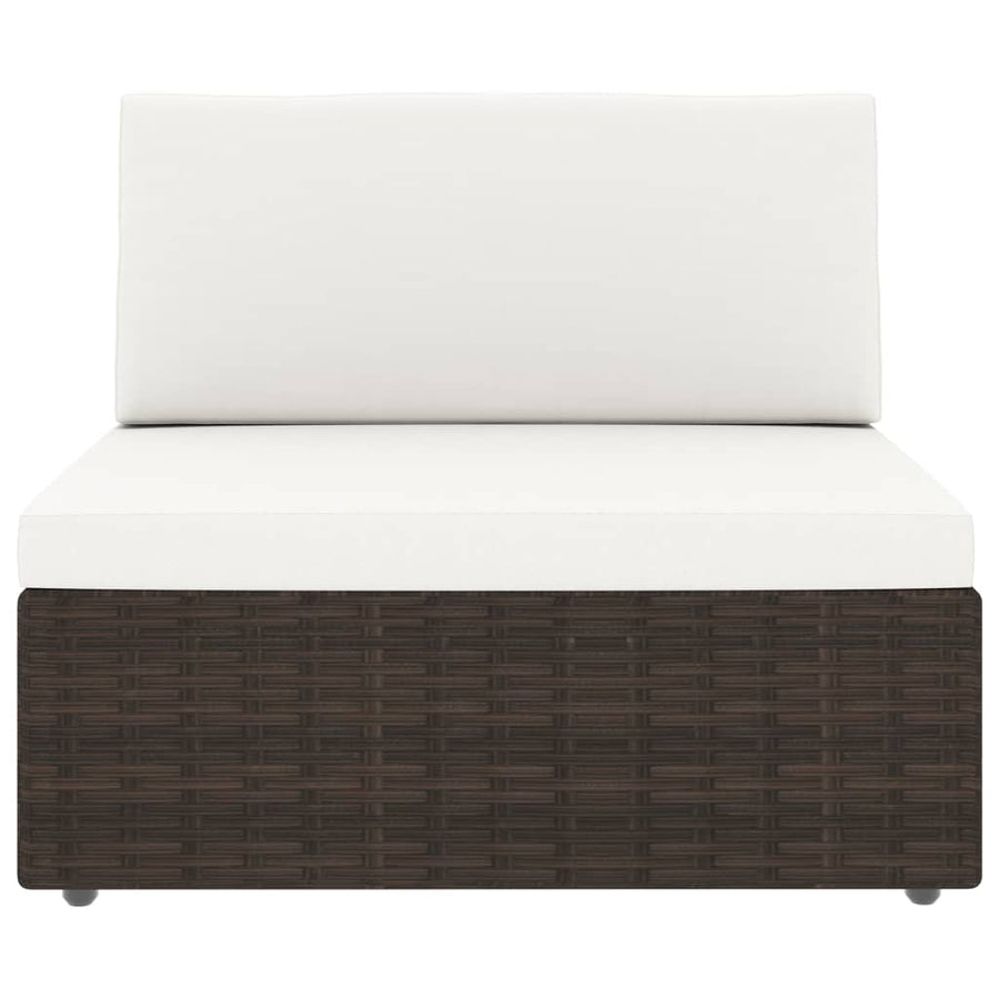 2-Delige Loungeset Poly Rattan Bruin Middenbank + salontafel