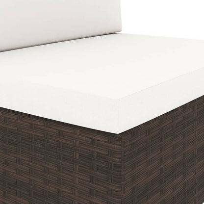 2-Delige Loungeset Poly Rattan Bruin Middenbank + salontafel