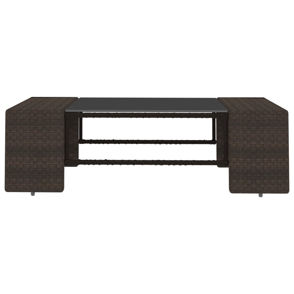 2-Delige Loungeset Poly Rattan Bruin Middenbank + salontafel