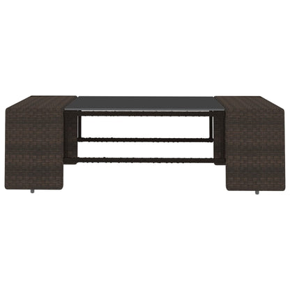 2-Delige Loungeset Poly Rattan Bruin Middenbank + salontafel